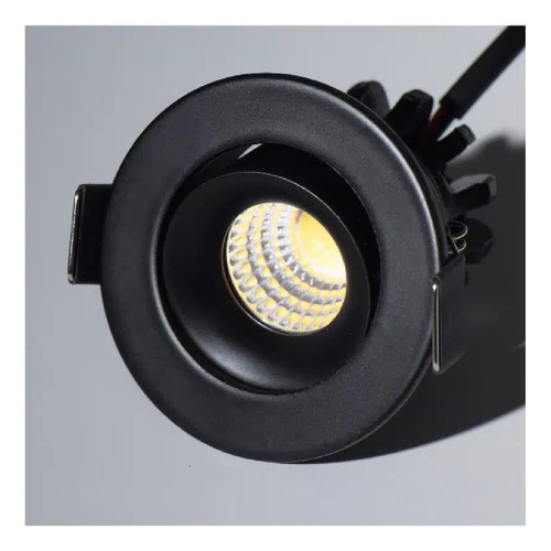 Mini Spot Embutido De Techo Optic Negro Leuk