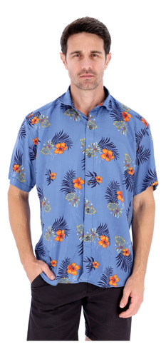 Camisa Hawaiana Hombre Manga Corta Floreada