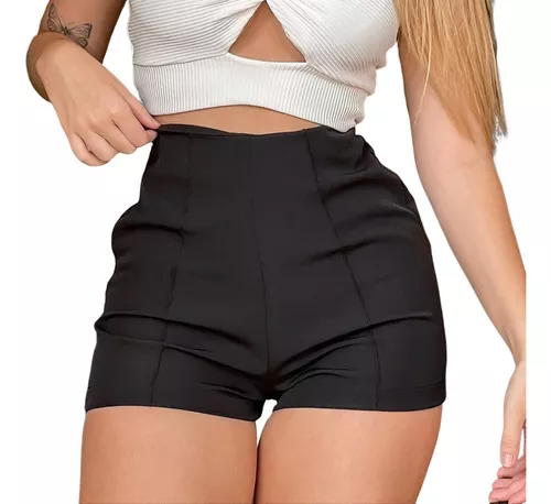 Short Shortinho Feminino Zara Cintura Alta Zíper