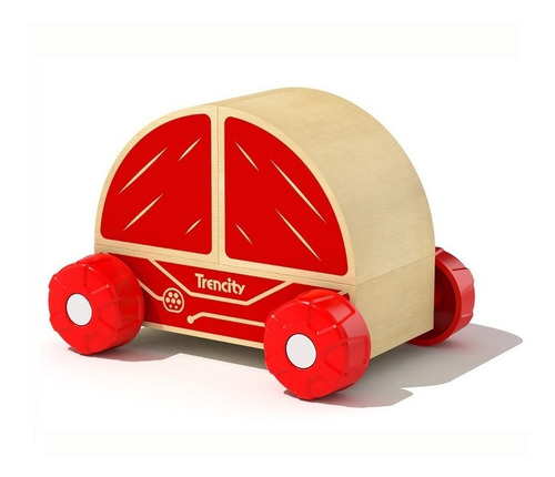 Imagen 2 de 10 de Trencity Blocars Auto Rojo Modular Madera Individual