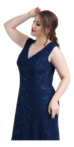 Vestido Fiesta Dama Encaje Con Brillitos Mujer