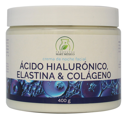 Crema De Noche Acido Hialurónico, Elastina & Colágeno 400grs