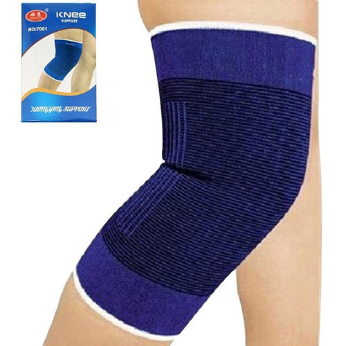 Imagen 2 de 10 de Rodillera Deportiva Elástica Compresion Vendaje Azul X Par