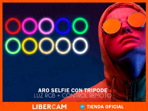 Imagen 9 de 10 de Aro Anillo Selfie Luz Led Rgb Tripode Ring Light Usb Celular