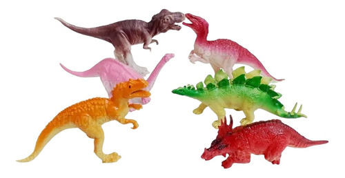 Set X 6 Dinosaurios De Goma Envio Gratis Caba