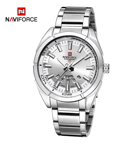 Relógio Original Naviforce Aço Inoxidável Analógico Com Cale