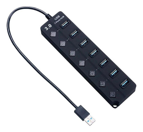 . Concentrador Usb 3.0 De Velocidad De 7 Puertos Con