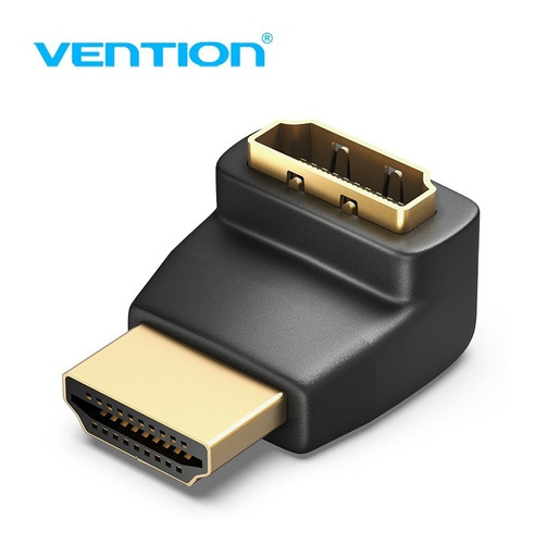 Adaptador Hdmi Hembra A Hdmi Macho Codo 90° Grados Oro 24k