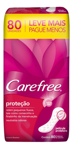 Protetor De Calcinha Com Fragrância 80 Unidades Carefree Proteção