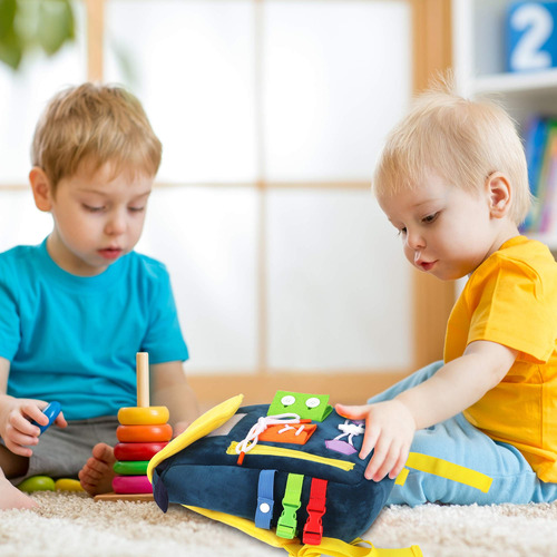Mochila Para Niños Pequeños Busy Board, White Dolphin Toys,