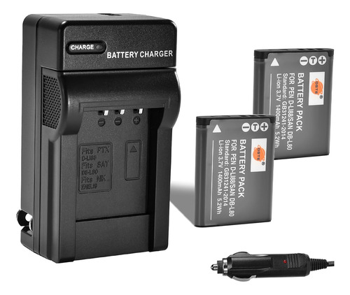 Dste® Repuesto Para 2 Baterias D-li88 + Dc89 Adaptador De Ca