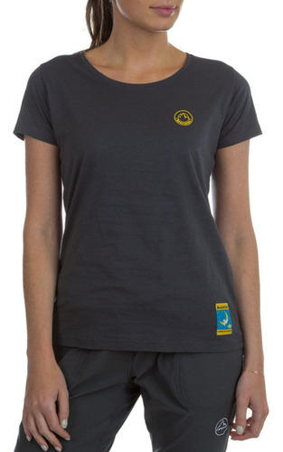 Playera Escalada La Sportiva Climbing On The Moon Gris Mujer