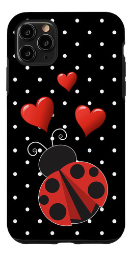 iPhone 11 Pro Max Ladybug Con Corazones Ne B08hp7q3wt_300324