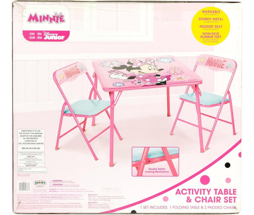 Juego De Mesa Y Sillas Minnie Para Niños De 3 A 7 Años