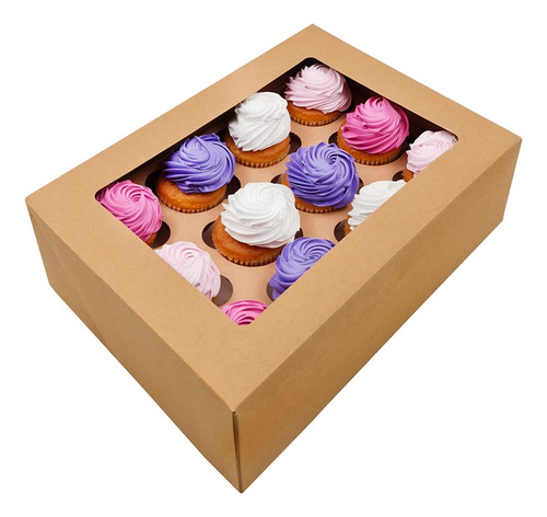 Caja Para Cupcakes 12 Compartimientos Rectangular Desechable