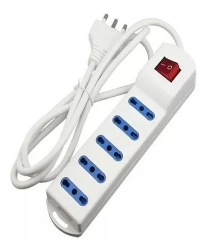 Alargador Electrico 2mts 5 Boca Blanca Con Switch 220v Color Blanco