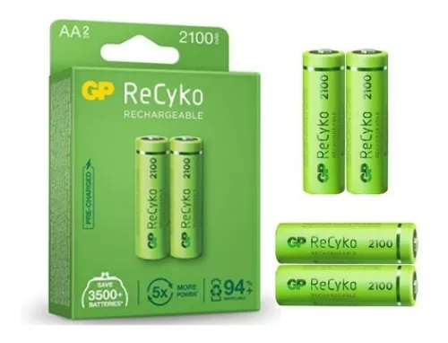 Papelería Modelo - Baterías / Pilas Recargables AA Recyko 1800