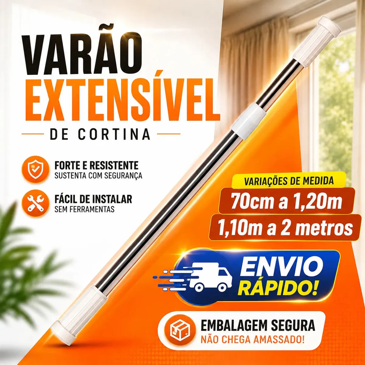 Varão De Cortina De Pia E Banheiro Organizadores Arara De Roupas 110cm A 200cm