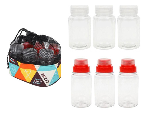 6pcscondiment Jar Picnic Bottle Mezclado Mezclado Mezclado
