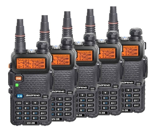 5 Radio Ht Dual Band(uhf+vhf) Baofeng Uv-5r + Fone Ptt + Nf