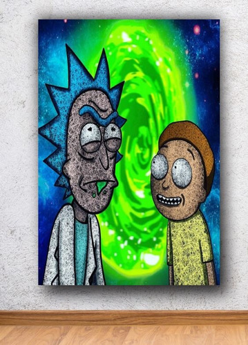 Cuadro Decorativo En Canvas Rick Y Morty Arte 28x41 Cm - 28