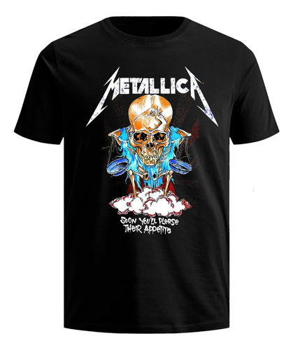 Playera Vintage Metallica Rock Heavy Metal Camiseta Calavera