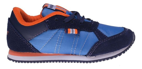 Topper Zapatillas Urbana Theo Cordón Niño Azul Y Naranja