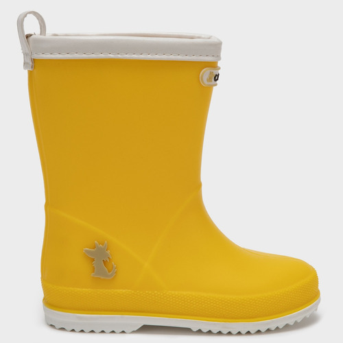 Bota De Agua Amarilla Ribete Blanco Coyote Kids