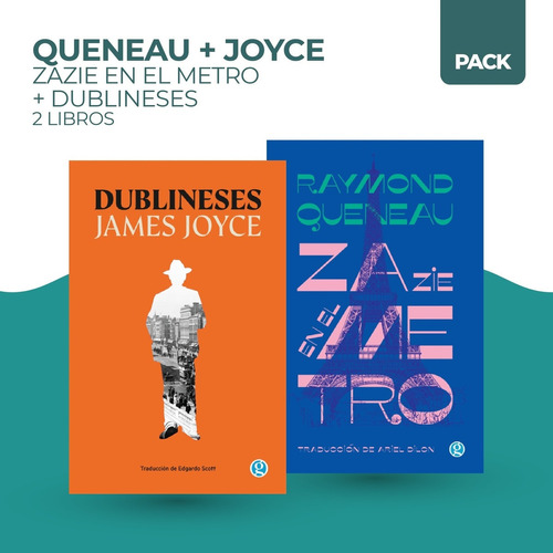 Zazie En El Metro + Dublineses - 2 Libros - Queneau/joyce