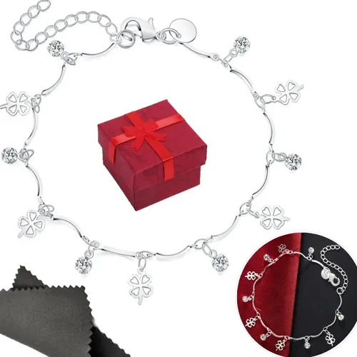 comprar Pulsera Plata 925 Trébol Mujer Elegante Suerte Regalo Joya