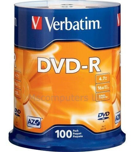 Dvd Virgen Verbatim  Dvd-r 4.7 Gb 16x 120 Min