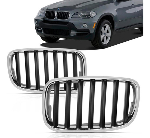 Grade Dianteira Bmw X5 V6 08 09 10 11 12 13 Cromada Prata