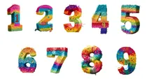 Comprar Piñatas Numeros  Arcoiris 1 A 9 Envio Gratis 100cmx45cm
