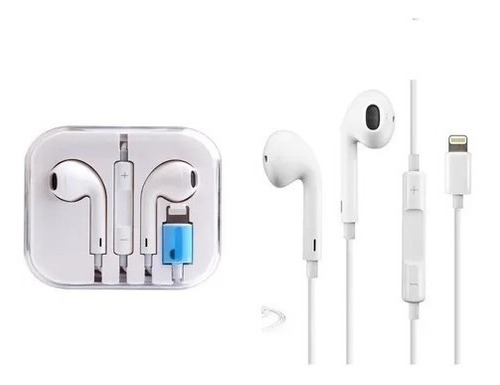 Auriculares Intrauditivos Con Microfono De Cable Para iPhone Color Blanco