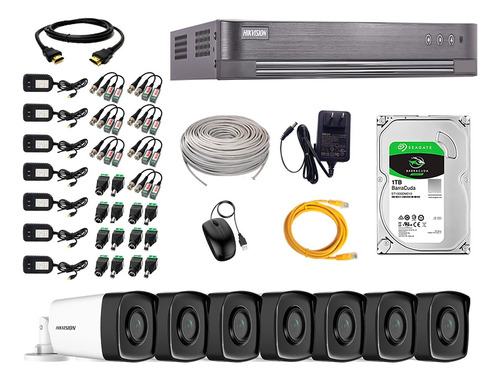 Cámaras Seguridad Exterior It3f Kit 7 Hikvision Full Hd 1tb