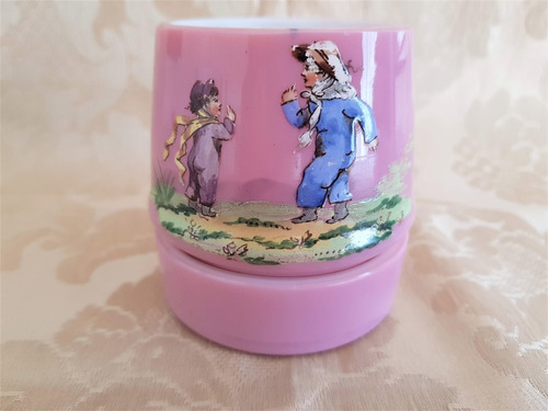 Bellísimo Vaso De Noche Infantil En Opalina Rosa