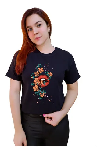 Polera labios rojos best sale