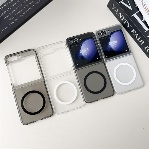 Funda Rígida Para Samsung Galaxy Z Flip 7 Z Flip 6 Z Flip 5 Z Flip 4/3, Delgada, Magnética Mate, Negra, Transparente, A Prueba De Golpes
