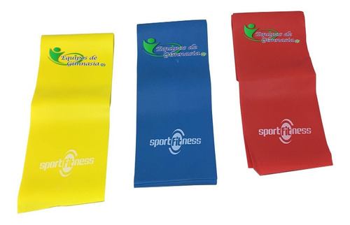Imagen 3 de 5 de Bandas Theraband Sportfitness Juego Kit 3 Resistencias Gym
