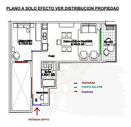 Venta Depto. 2 Amb Colegiales C/balcon, Escritorio