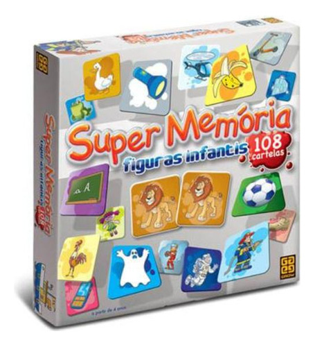 Jogo Super Memória Figuras Infantis 108 Cartelas - Grow