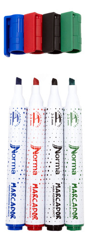 Marcadores Para Pizarrón Blanco Norma Multicolor 4 Piezas