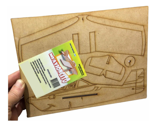 Imagen 5 de 8 de Avión 22 Cm En Madera Mdf Para Armar Corte Láser Puzzle 3d