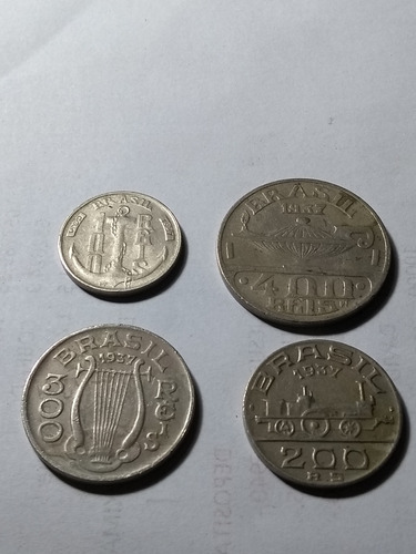 Monedas De Brasil 100-200-300y 400 Reís 1937