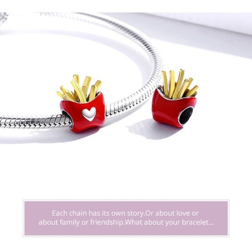 Imagem 3 de 3 de Charm Berloque Prata Batata Frita Compatível Pandora Vivar