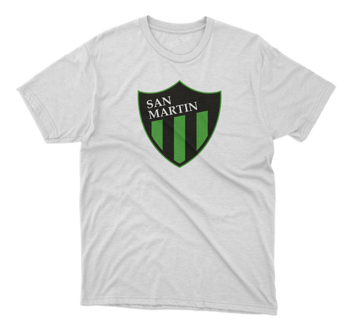 Remera Futbol San Martin San Juan Escudo En El Pecho Blanca