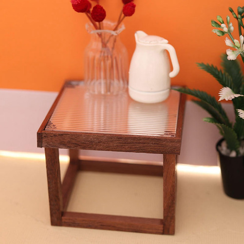 Casa De Muñecas Mesa En Miniatura Mesa Auxiliar Teatable L