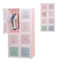 Comprar Armario De Plastico Closet Organizador Portatil Multi 8 Cubos Para Niños Multifunción Color Rosa Gabinete Organizador Portátil Estantes De Almacenamiento Guardarropa Ropero Diy Armable
