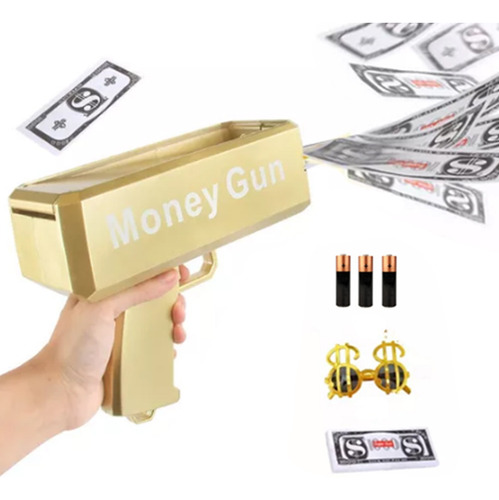 Pistola De Juguet Lanza Billetes Cash Gun Fiesta Money Rain