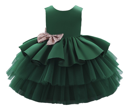 Vestido De Cumpleaños De Princesa Tul Con Lazo Niña Pequeña